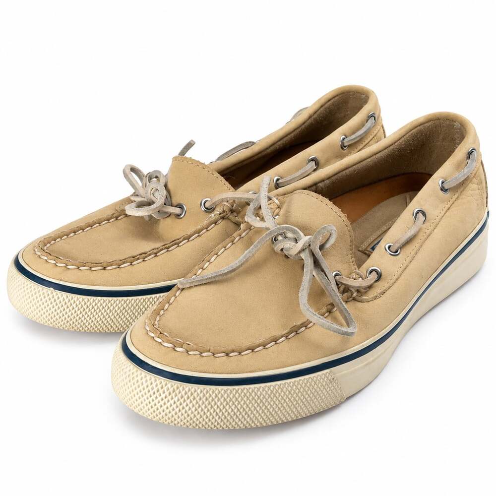 Sperry Bahama II Boat Shoes Tan Canvas size 8